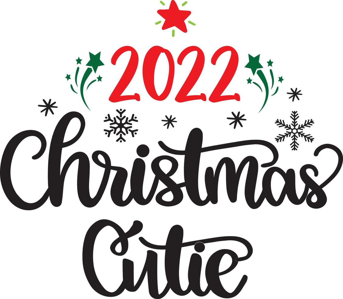 2022 Weihnachten süße Weihnachtsvektordatei vektor