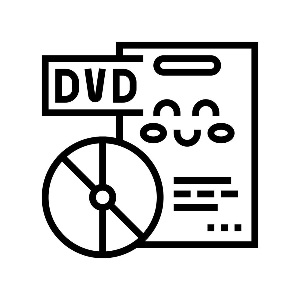 DVD-Filme Bildungslinie Symbol Vektor Illustration