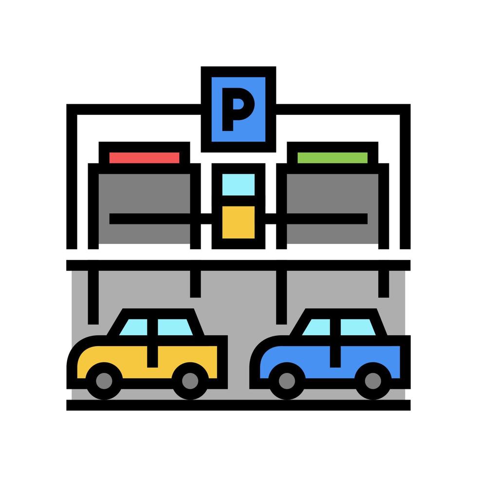 utrustning parkering färg ikon vektor illustration