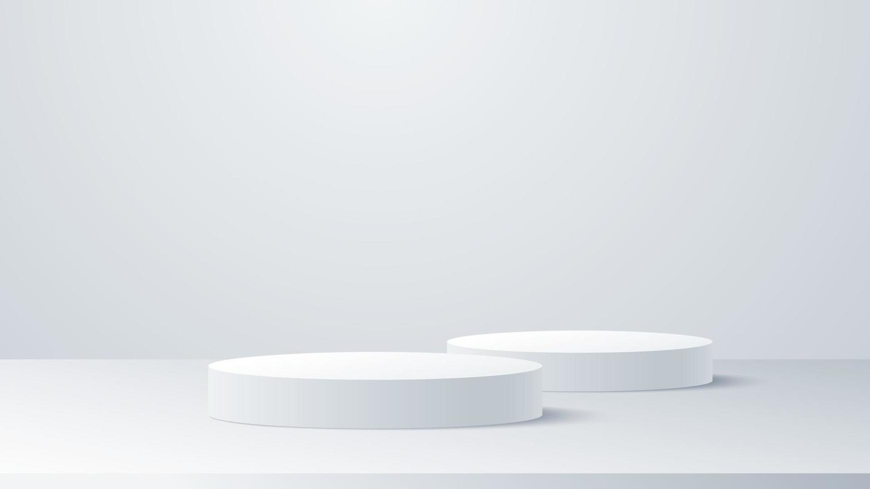 vit-grå podium piedestal produkt visa abstrakt vektor bakgrund.