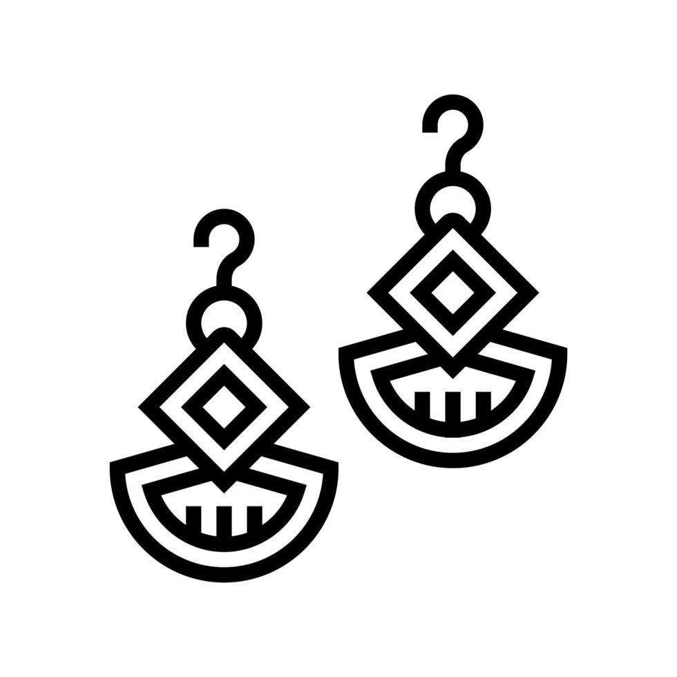 Ohrringe Schmuck Symbol Leitung Symbol Vektor Illustration