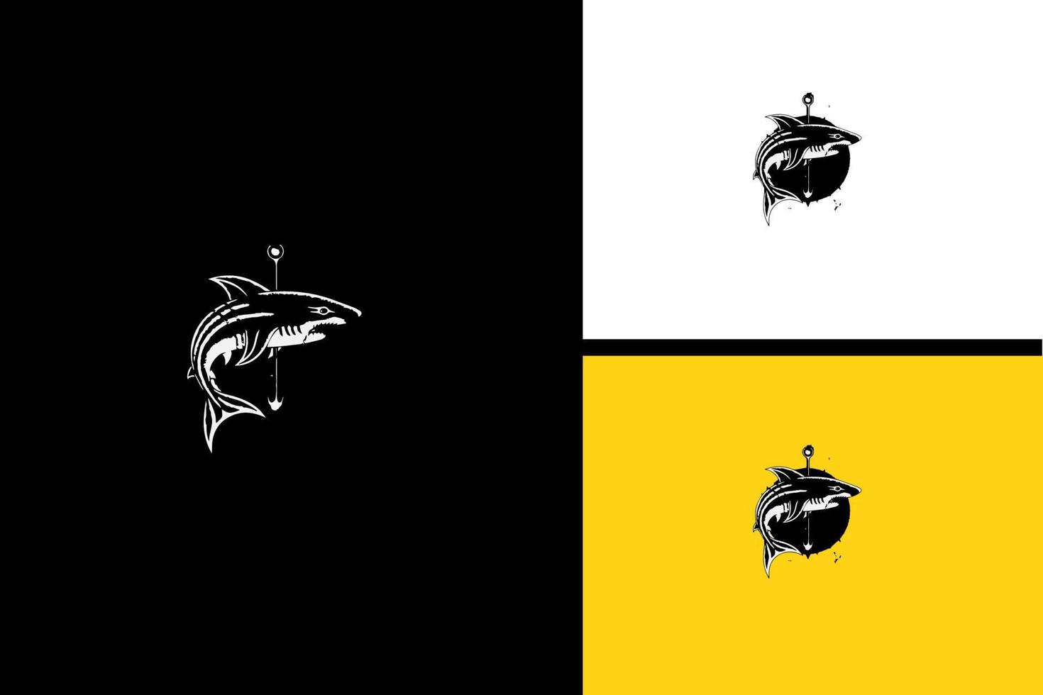 haj och ankare vektor illustration svart och vitt