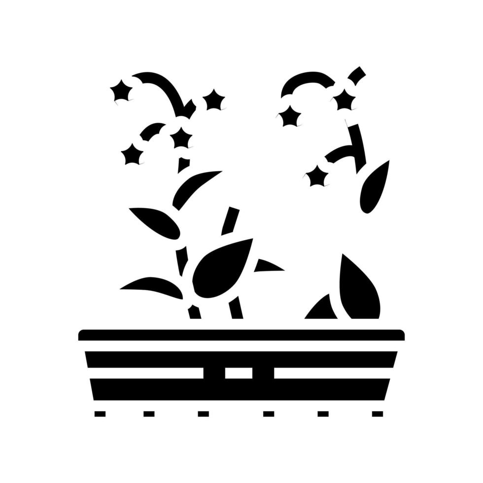 Blumen Gartenarbeit Glyphe Symbol Vektor Illustration