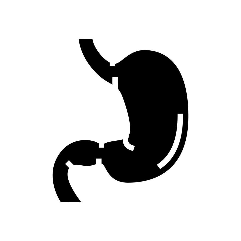 Magen menschliches Organ Glyphe Symbol Vektor Illustration