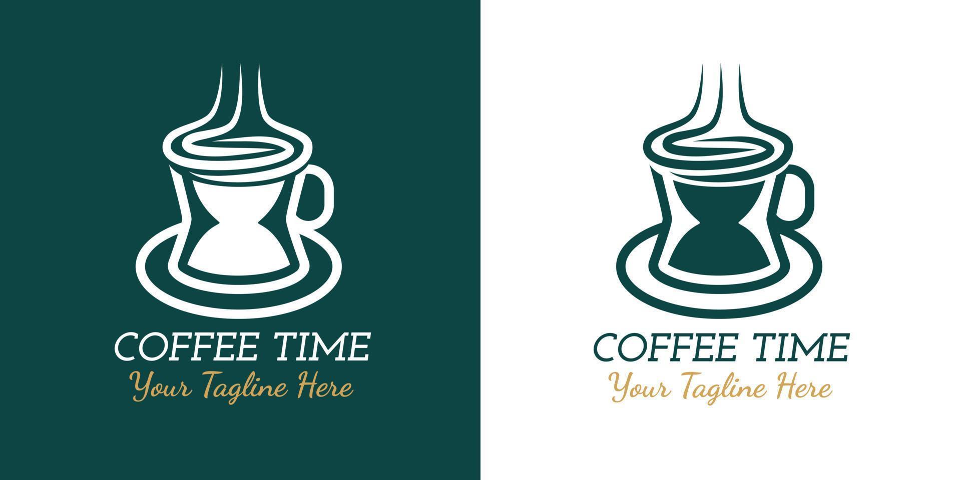 Kaffeezeit. Kaffee-Logo-Design vektor