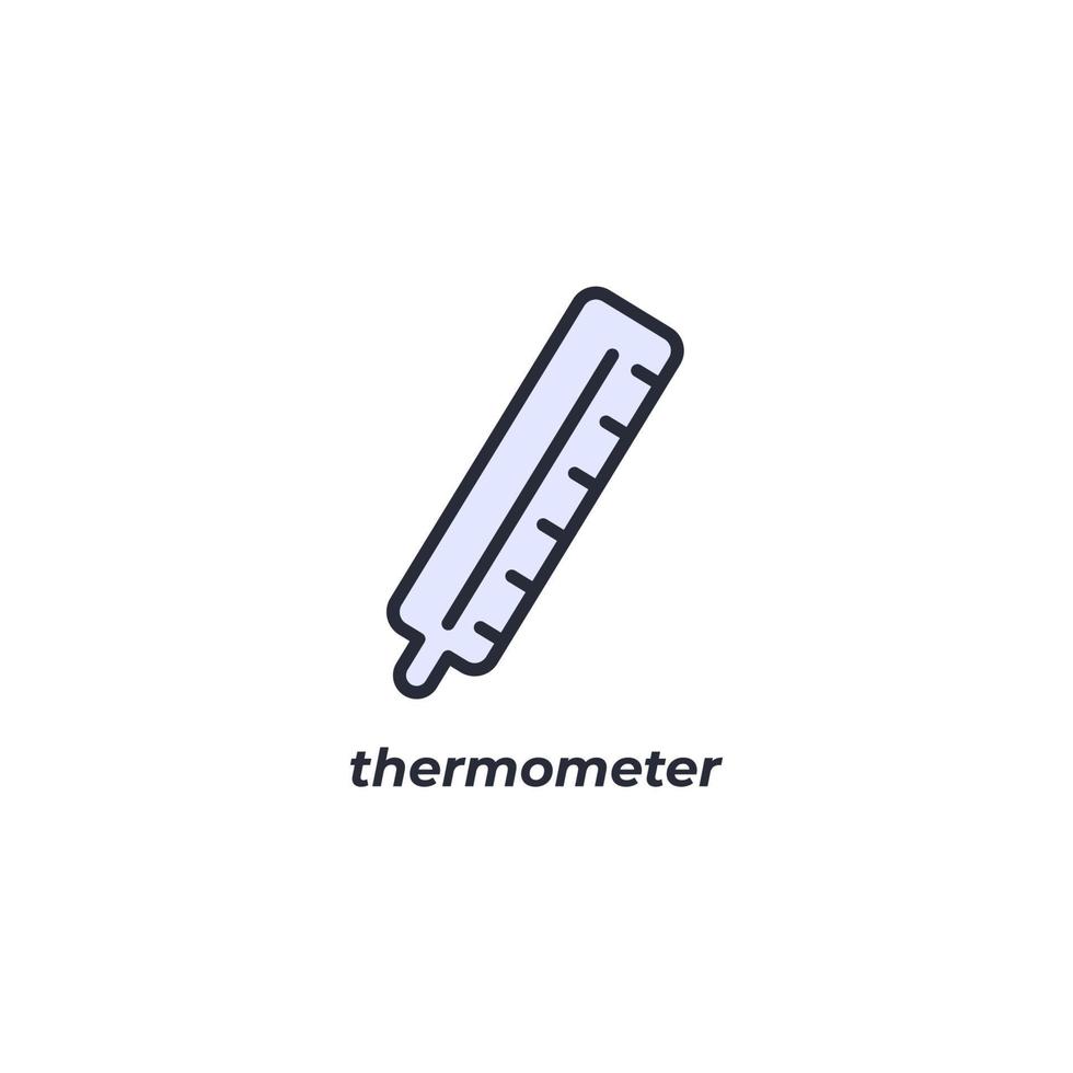 Vektorzeichen des Thermometersymbols ist auf einem weißen Hintergrund isoliert. Symbolfarbe editierbar. vektor
