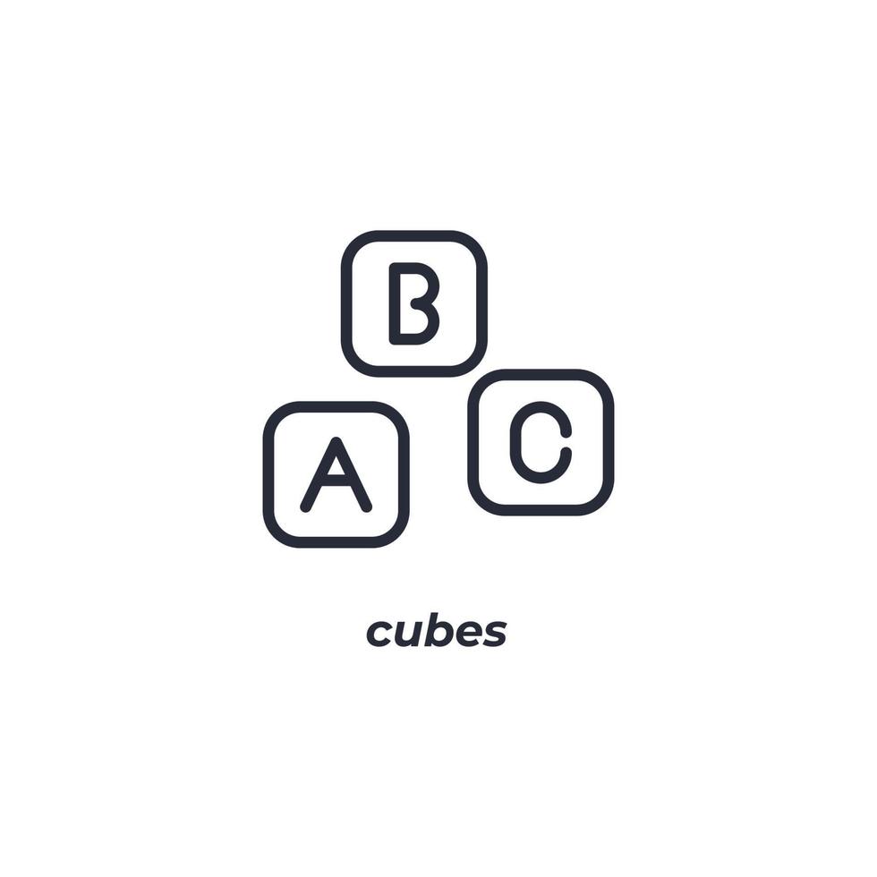 vektor tecken på kuber symbol är isolerad på en vit bakgrund. ikon färg redigerbar.
