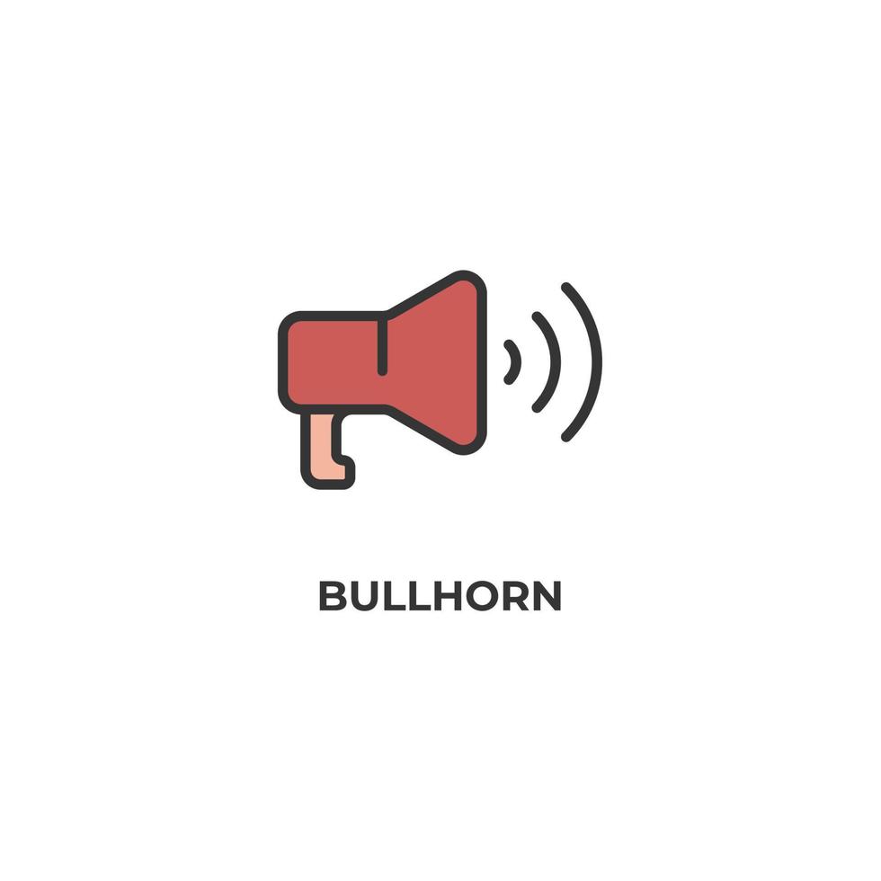 vektor tecken på bullhorn symbol är isolerad på en vit bakgrund. ikon färg redigerbar.