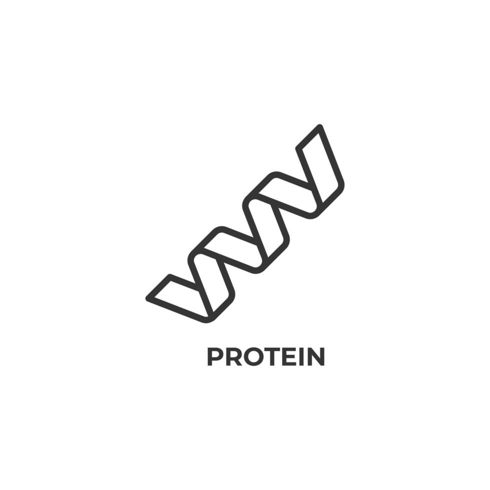 Vektorzeichen des Proteinsymbols wird auf einem weißen Hintergrund lokalisiert. Symbolfarbe editierbar. vektor