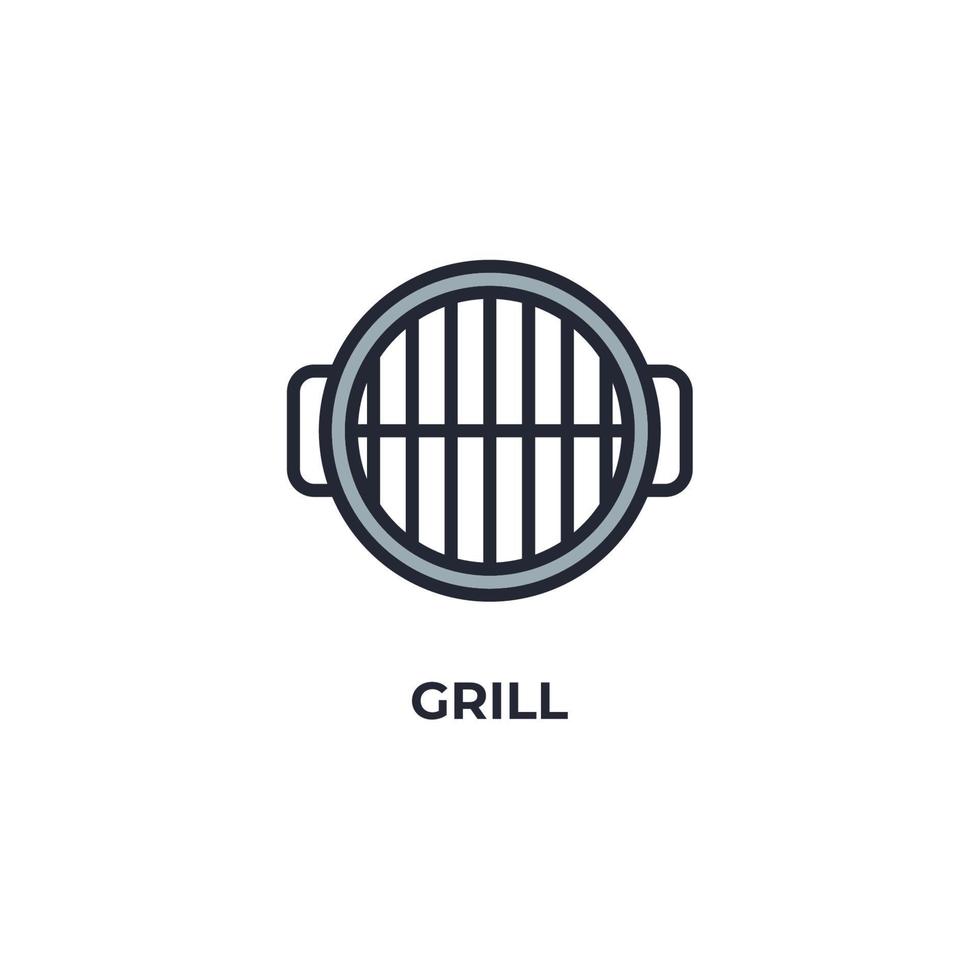 Grill-Vektor-Symbol. bunte flache Designvektorillustration. Vektorgrafiken vektor