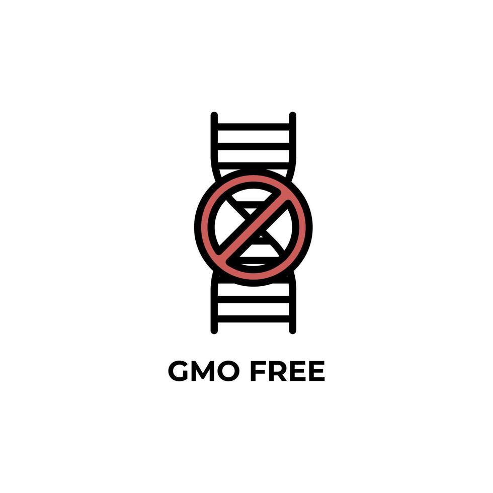 gmo gratis vektor ikon. färgglada platt design vektorillustration. vektorgrafik