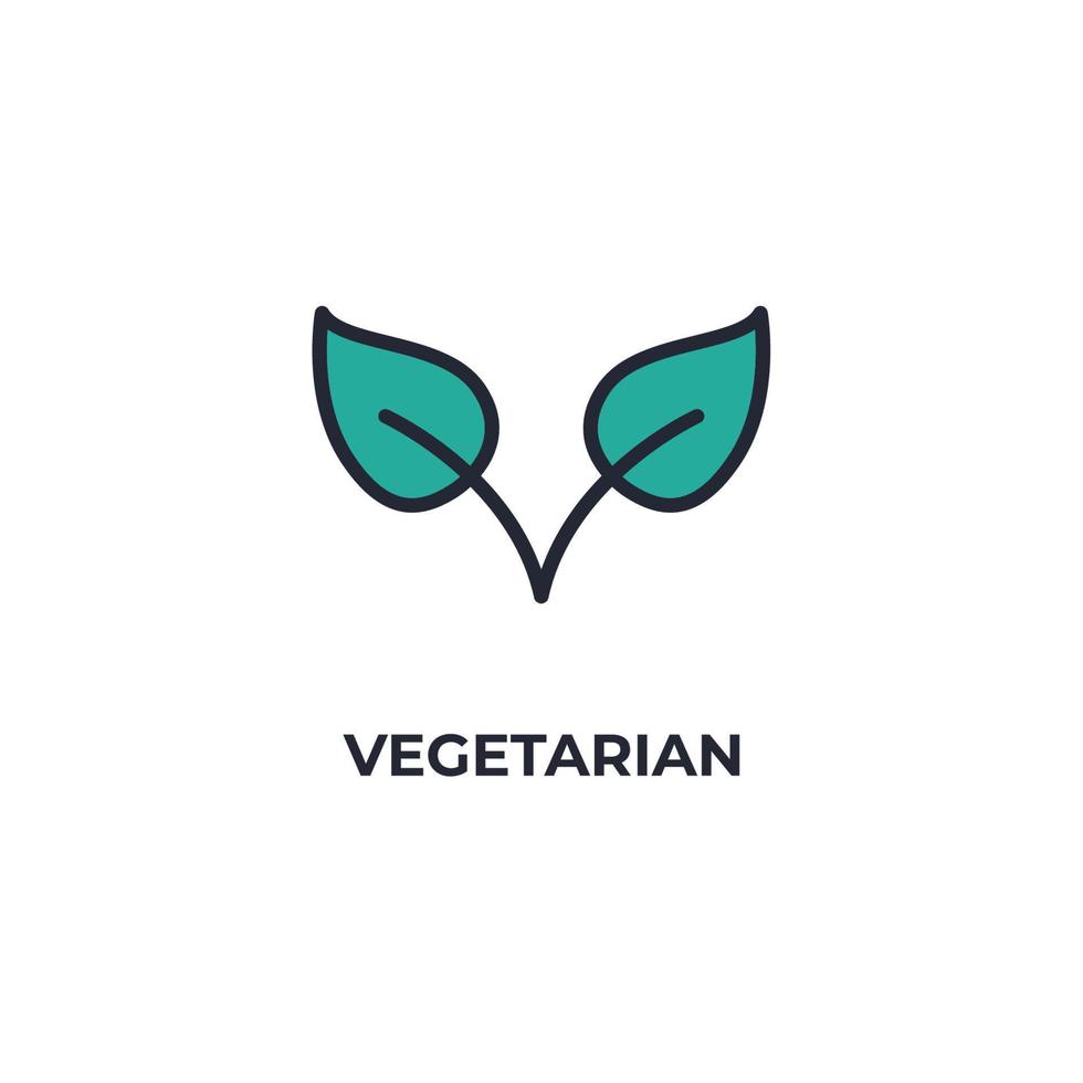 vegetarisches Vektorsymbol. bunte flache Designvektorillustration. Vektorgrafiken vektor