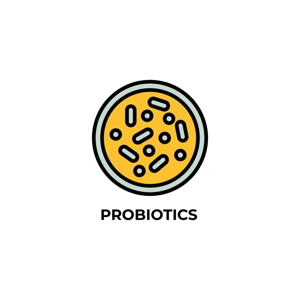 probiotika vektor ikon. färgglada platt design vektorillustration. vektorgrafik