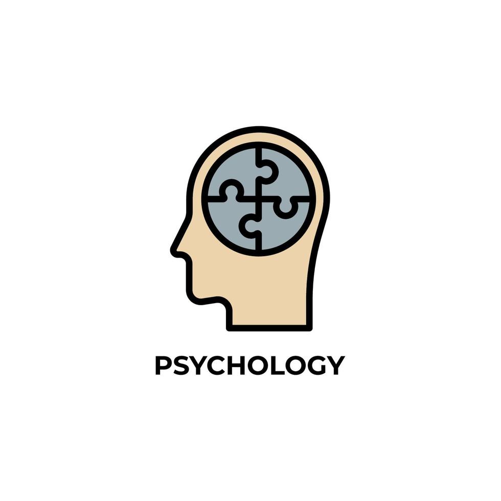Psychologie-Vektor-Symbol. bunte flache Designvektorillustration. Vektorgrafiken vektor