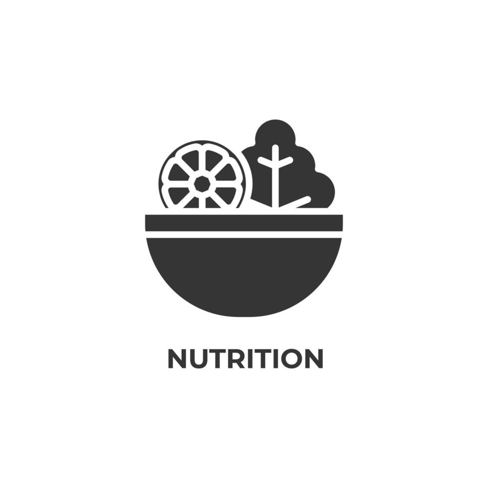 Vektorzeichen des Ernährungssymbols wird auf einem weißen Hintergrund lokalisiert. Symbolfarbe editierbar. vektor