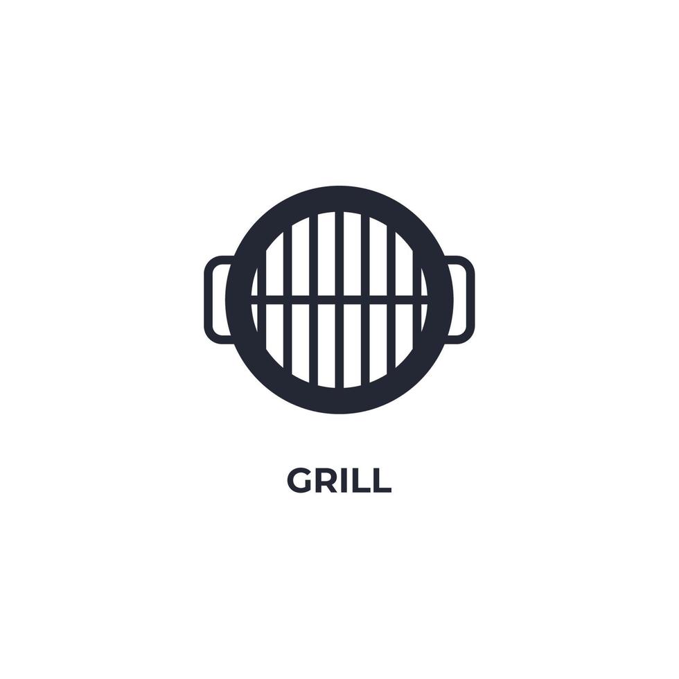 Vektorzeichen des Grillsymbols wird auf einem weißen Hintergrund lokalisiert. Symbolfarbe editierbar. vektor