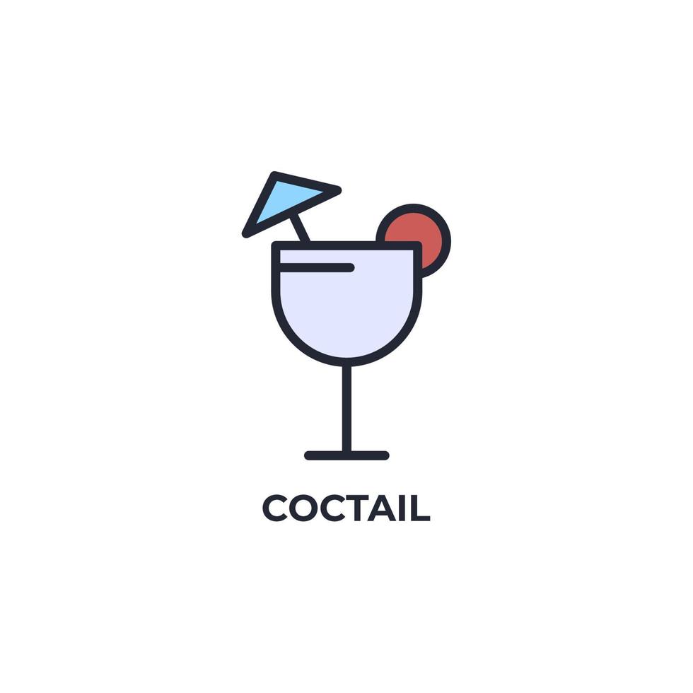 cocktail vektor ikon. färgglada platt design vektorillustration. vektorgrafik