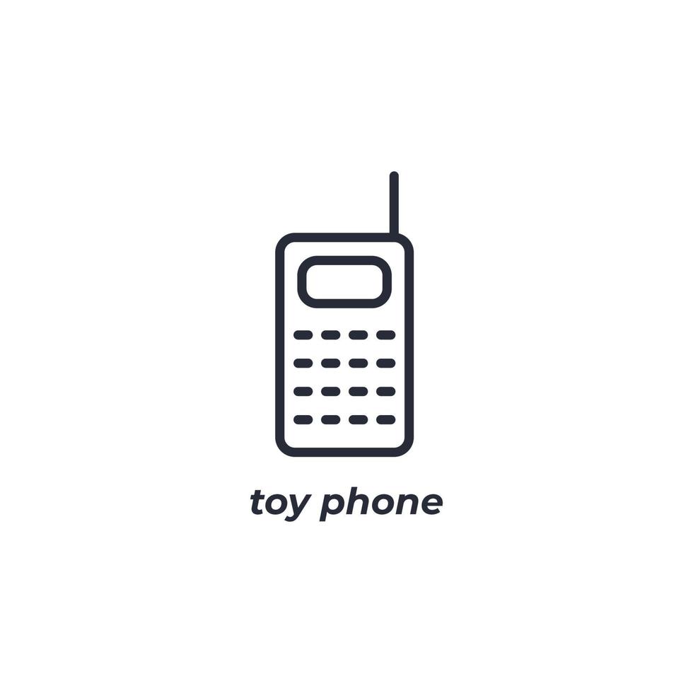 vektor tecken på leksak telefon symbol är isolerad på en vit bakgrund. ikon färg redigerbar.