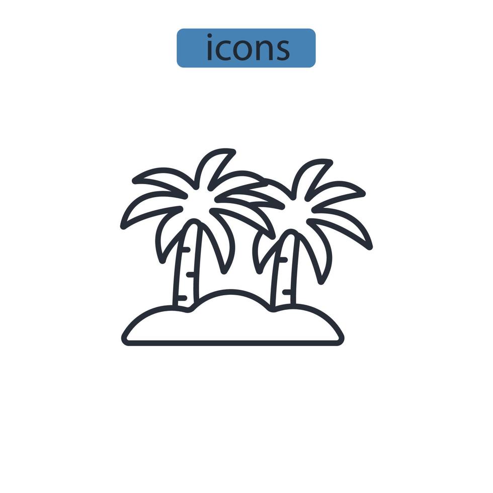 palm ikoner symbol vektorelement för infographic webben vektor