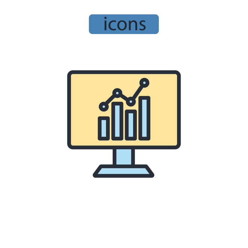 Business-Analytics-Symbole symbolisieren Vektorelemente für das Infografik-Web vektor
