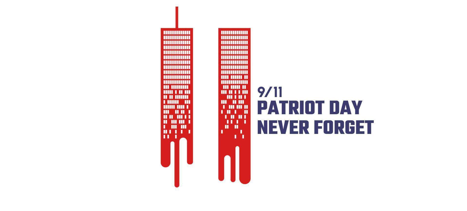 9 11 minnesdag 11 september.patriotdagen nyc world trade center. vi kommer aldrig att glömma, terrorattackerna den 11 september. World Trade Center smälter som blod vektor