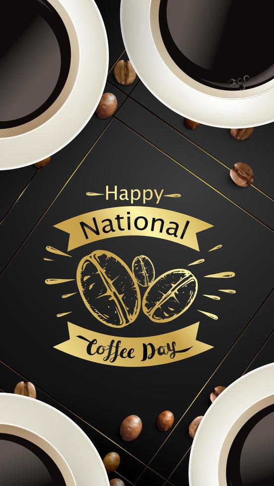 internationella eller nationella kaffedagen vektor