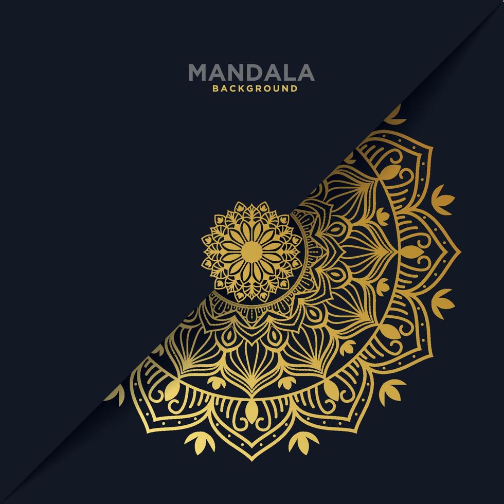 Luxuriöser dekorativer Mandala-Designhintergrund in Goldfarbe. vektor