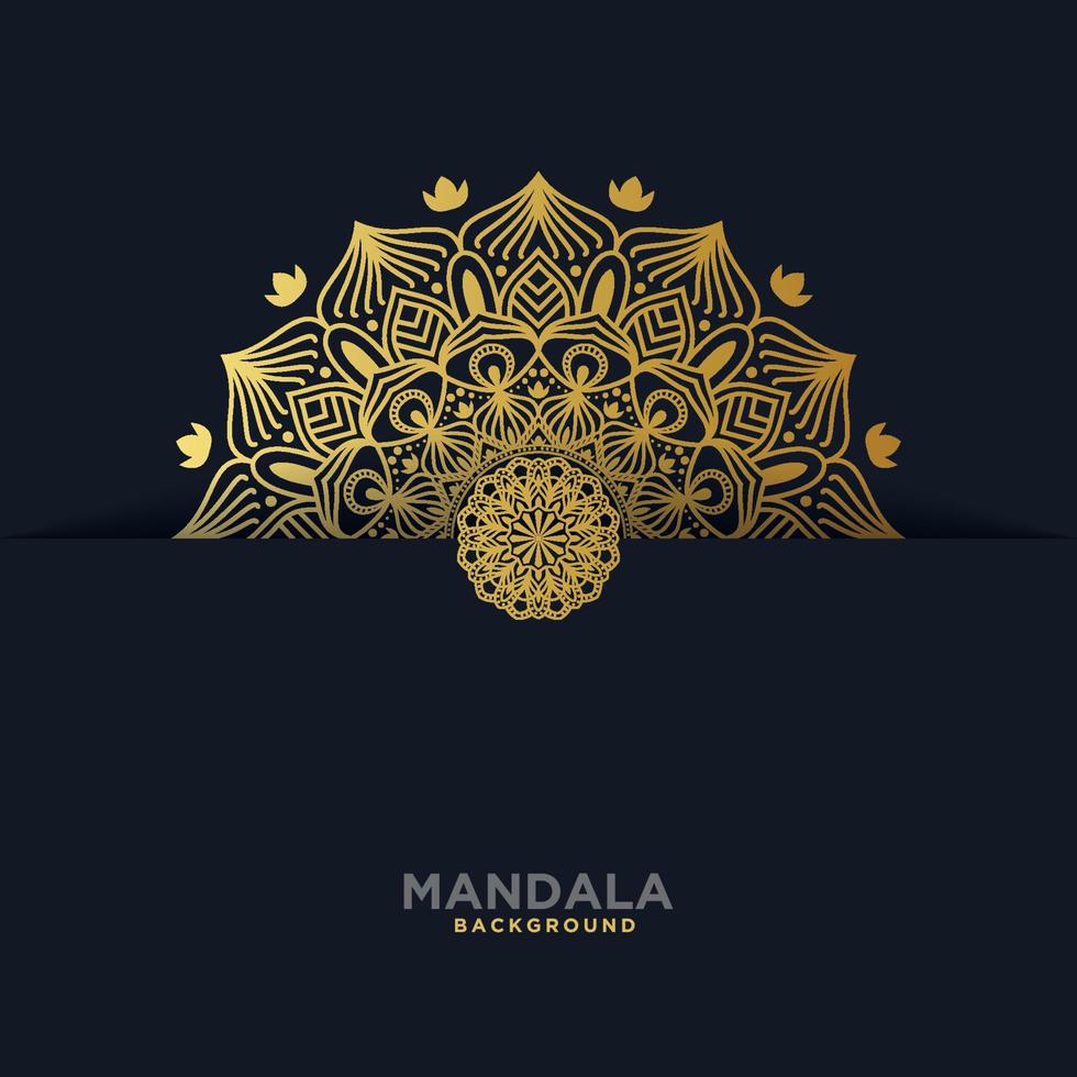 lyx dekorativ mandala design bakgrund i guldfärg. vektor