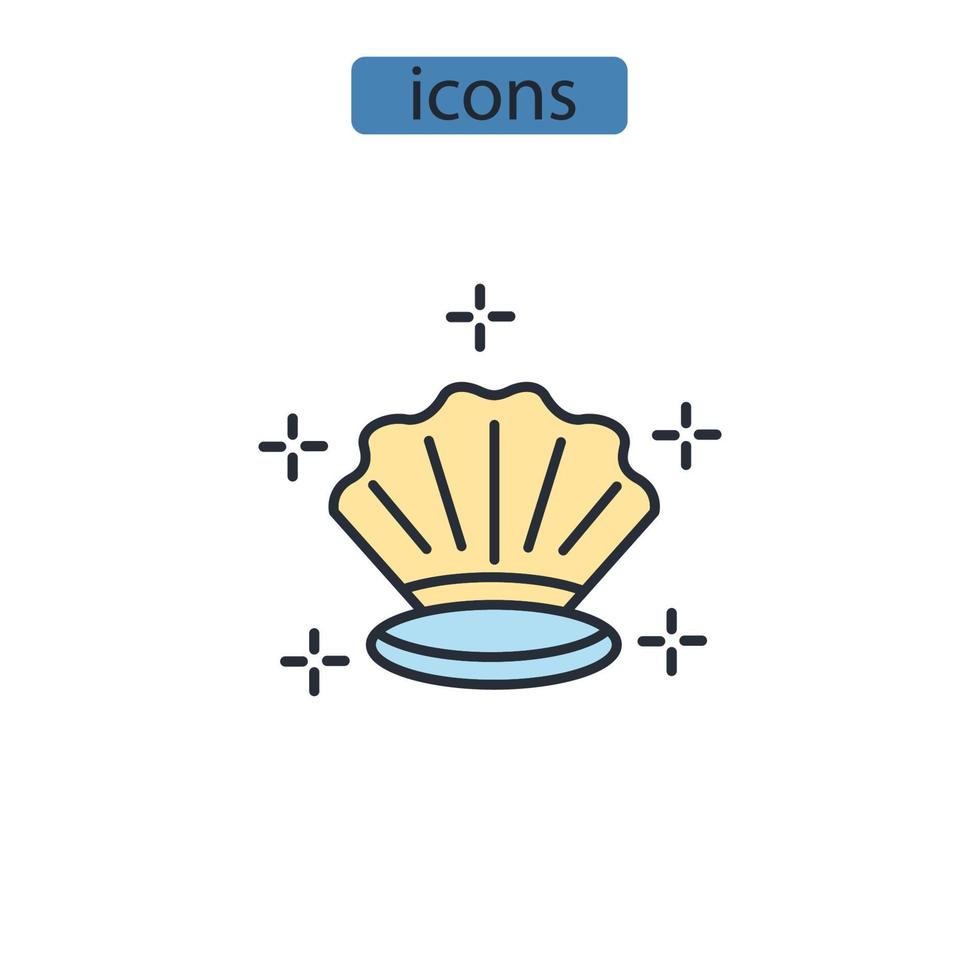 skal ikoner symbol vektorelement för infographic webben vektor