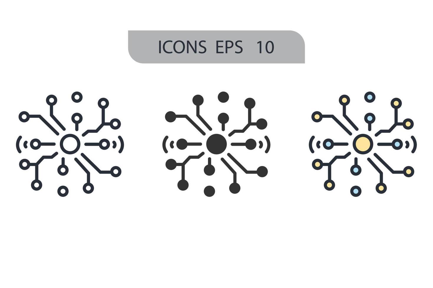 Symbole für neuronale Netze symbolisieren Vektorelemente für das Infografik-Web vektor