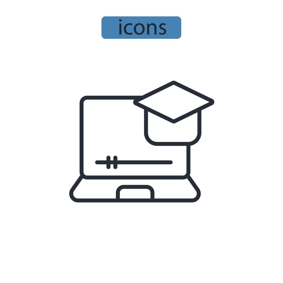 E-Learning-Symbole symbolen Vektorelemente für das Infografik-Web vektor