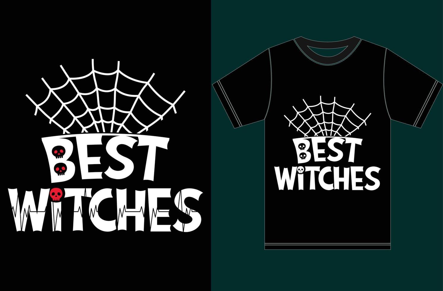 bästa häxorna. glad Halloween. halloween party t-shirt. typografi halloween t-shirt. vektor