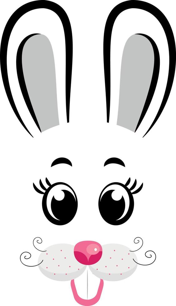 kawaii kaninchen face.rabbit symbol von 2023 year.vector illustration vektor