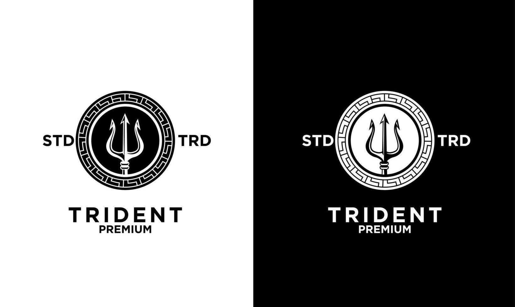 trident vintage logotypdesign vektor