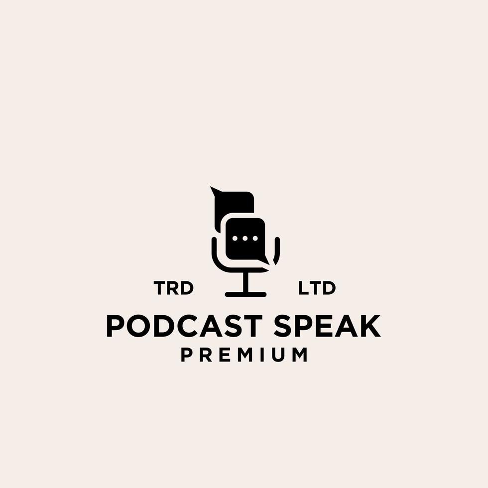 einfaches podcast-blasen-chat-logo-design vektor