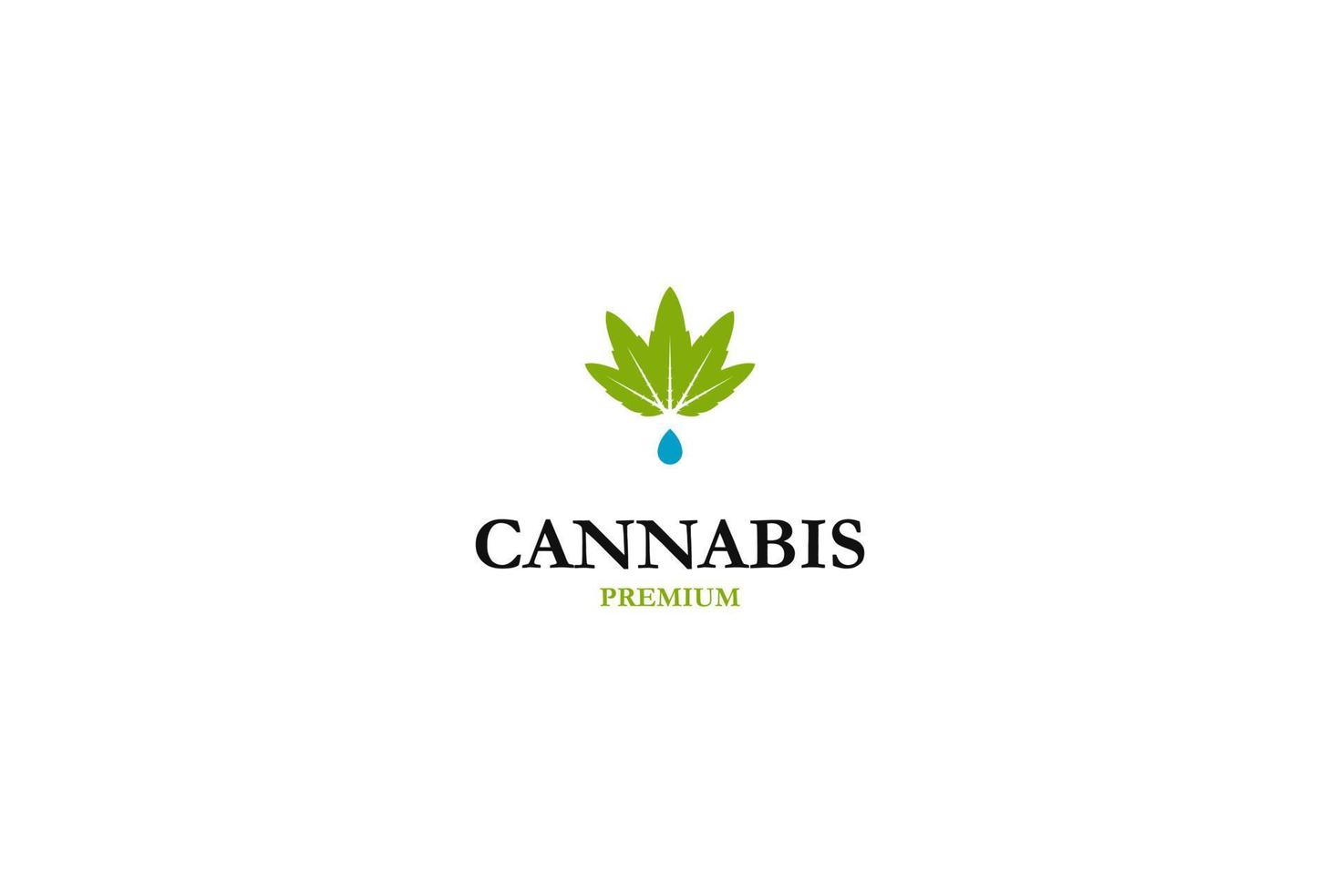 flache Cannabisöl-Logo-Design-Illustrationsvektor-Inspirationsidee vektor