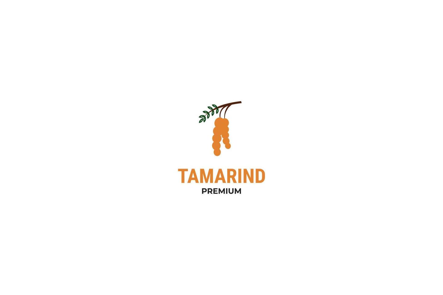 platt illustration tamarind logotyp vektor designidé