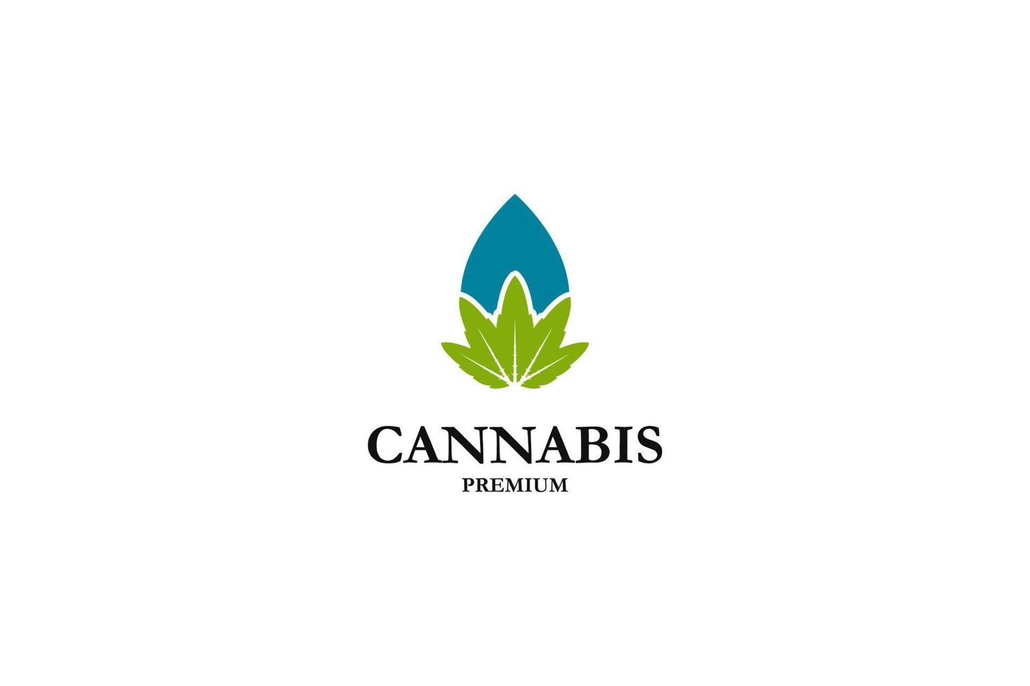 flache Cannabisöl-Logo-Design-Illustrationsvektor-Inspirationsidee vektor