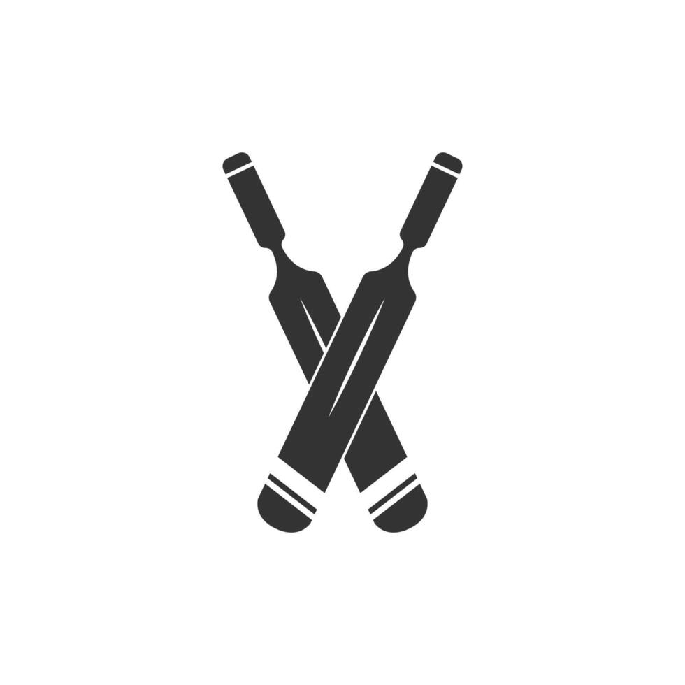 cricket sport ikon logotyp design illustration mall vektor