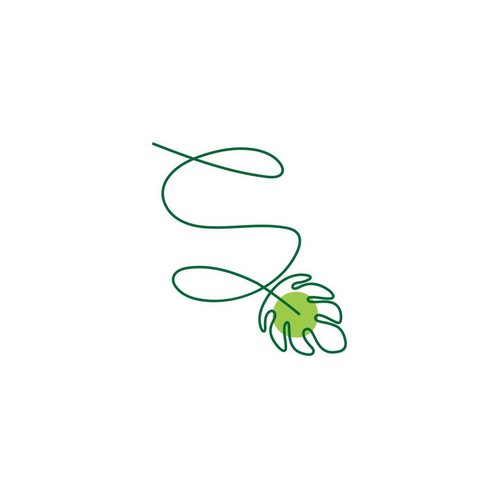 monstera-pflanze, die briefikonen-designillustration bildet vektor