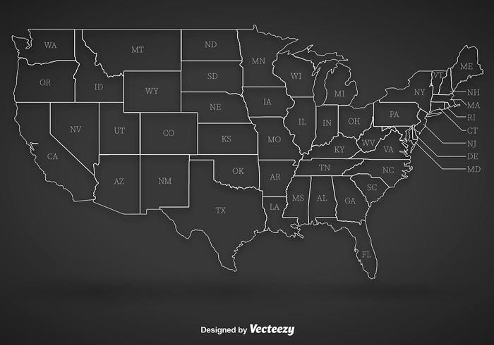 Vector United States Outlines