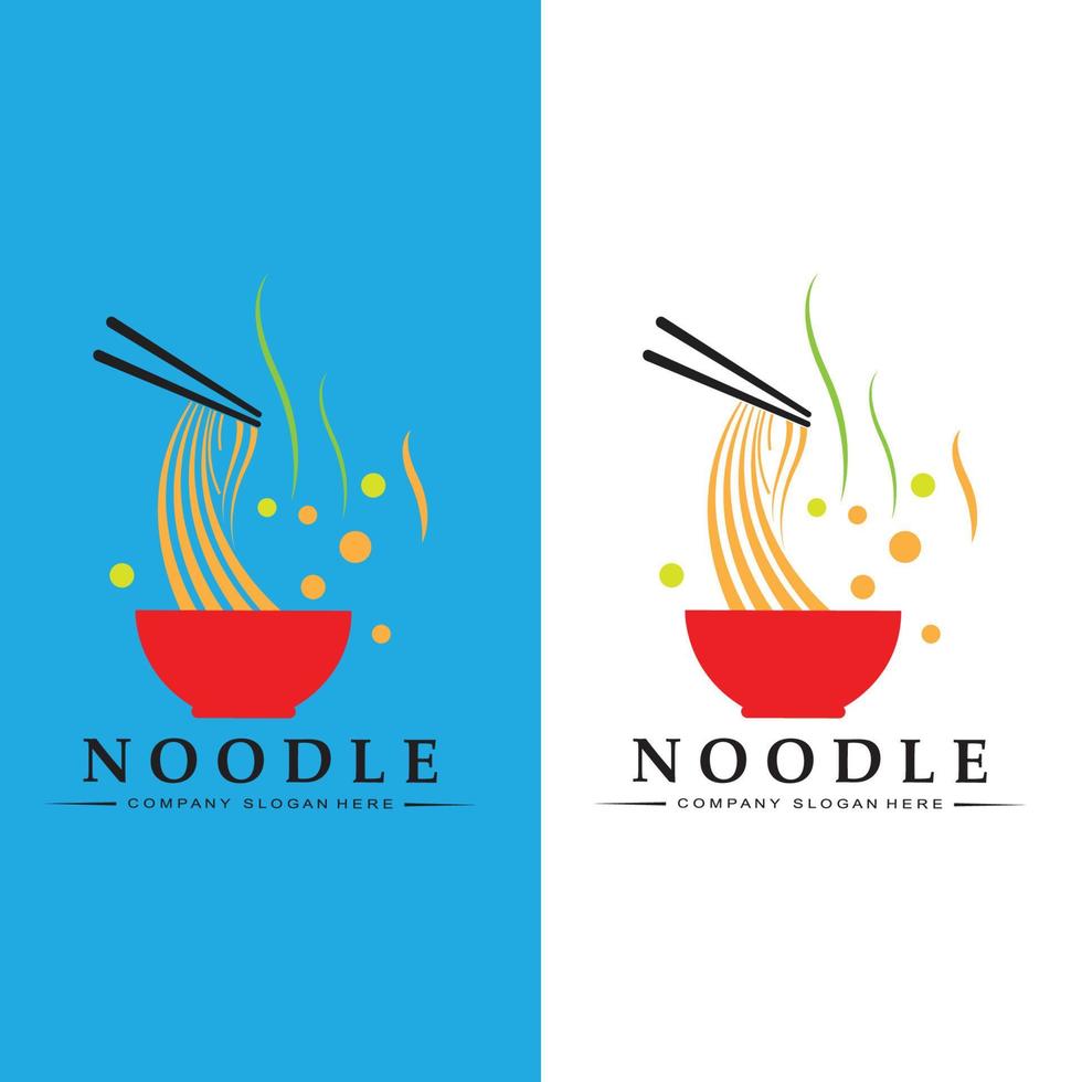 eine Sammlung von Nudel-Logo-Inspirationen. chinesisches Essen und Schüssel-Design-Vorlage. Retro-Konzept Illustration vektor