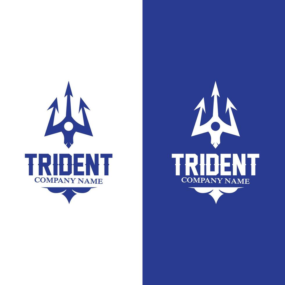 Trident logotyp mall vektor ikon design, gud krigsvapen, spjut kraften i havet