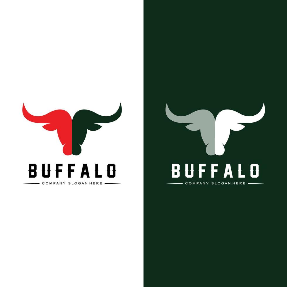 bison bull buffalo logotyp vektor ikon, gårdsdjur vintage retro logotypdesign