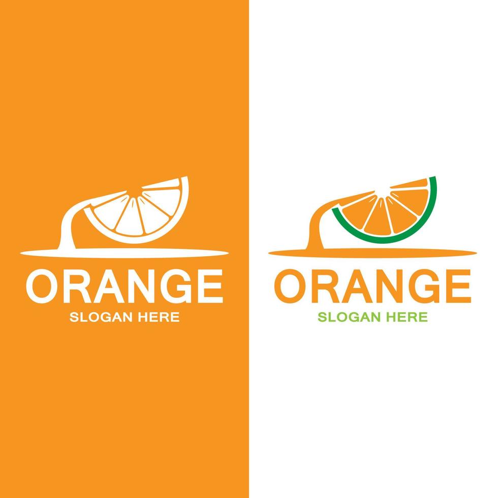 Logo-Symbolvektor für frische Orangenfrüchte, Limettenscheibe vektor