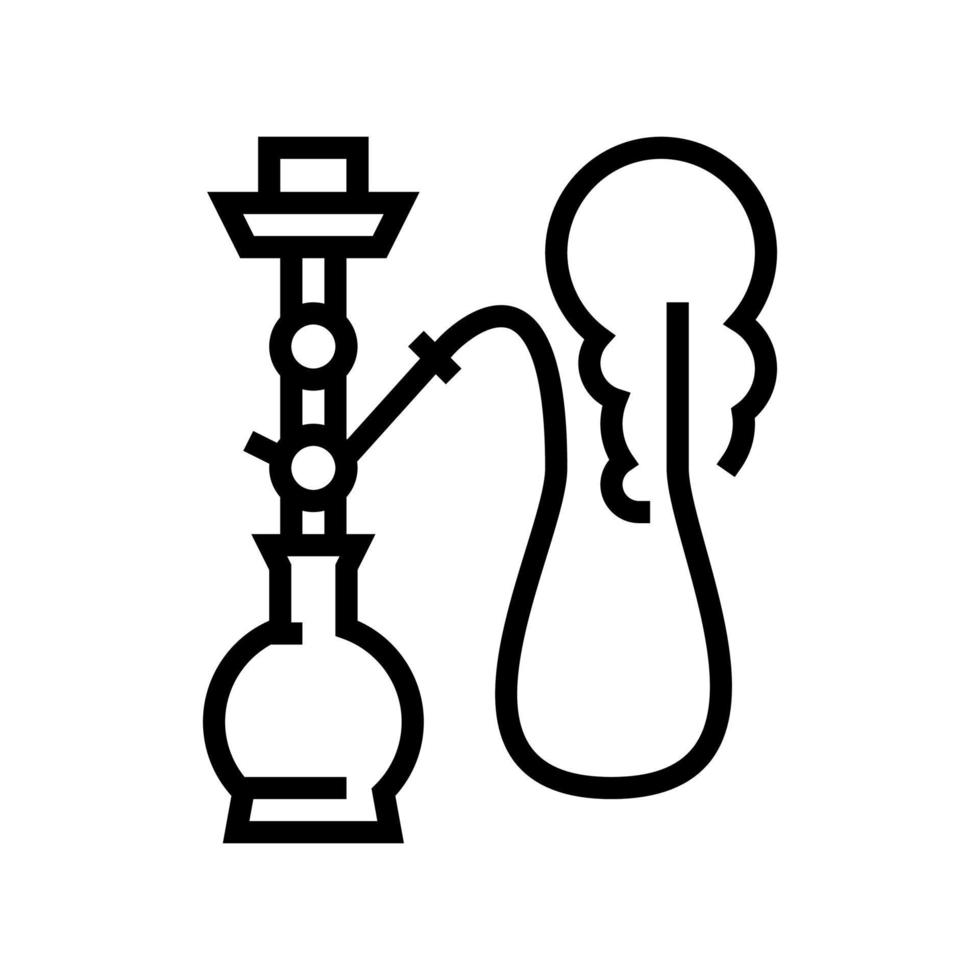 Rauchen Shisha Mens Freizeitlinie Symbol Vektor Illustration