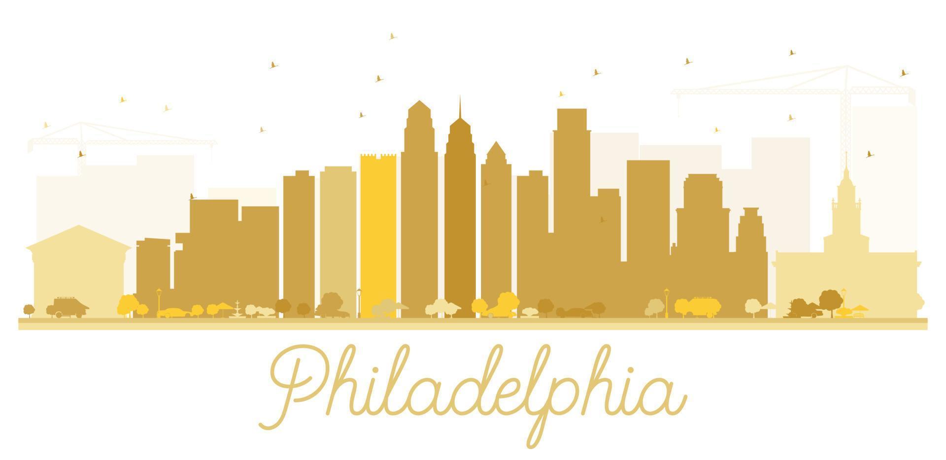 philadelphia stadt skyline goldene silhouette. vektor