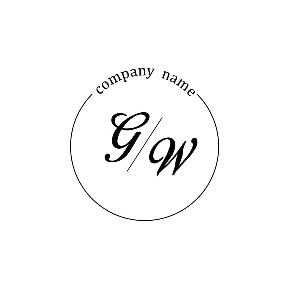 initial gw logotyp monogram bokstav minimalistisk vektor