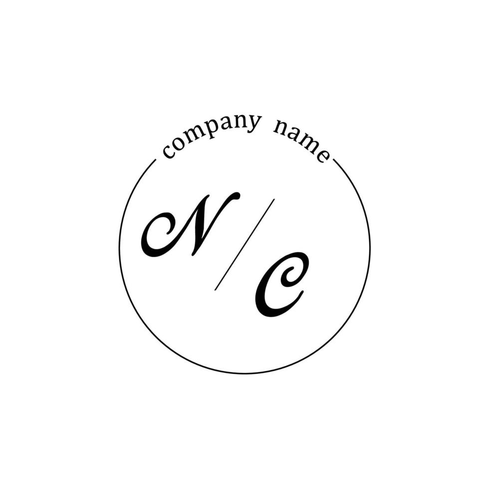 anfänglicher nc-logo-monogrammbuchstabe minimalistisch vektor