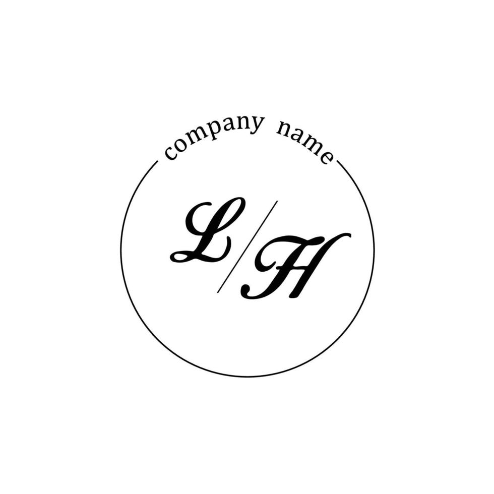 initial lh logotyp monogram bokstav minimalistisk vektor